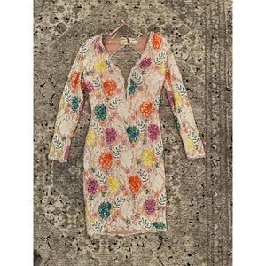 Jovani hand made beaded body con dress size 8